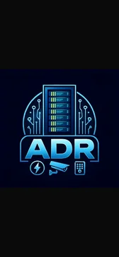 Logo ADR Antennes Paris, symbole bleu sur fond sombre